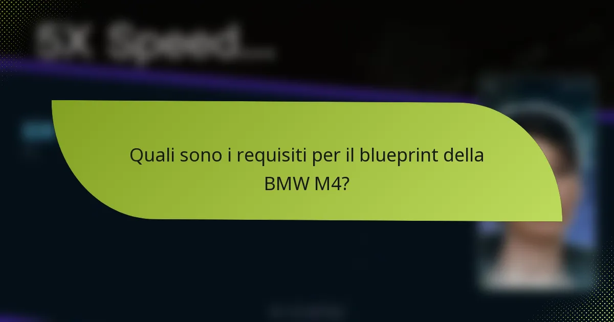 Quali sono i requisiti per il blueprint della BMW M4?